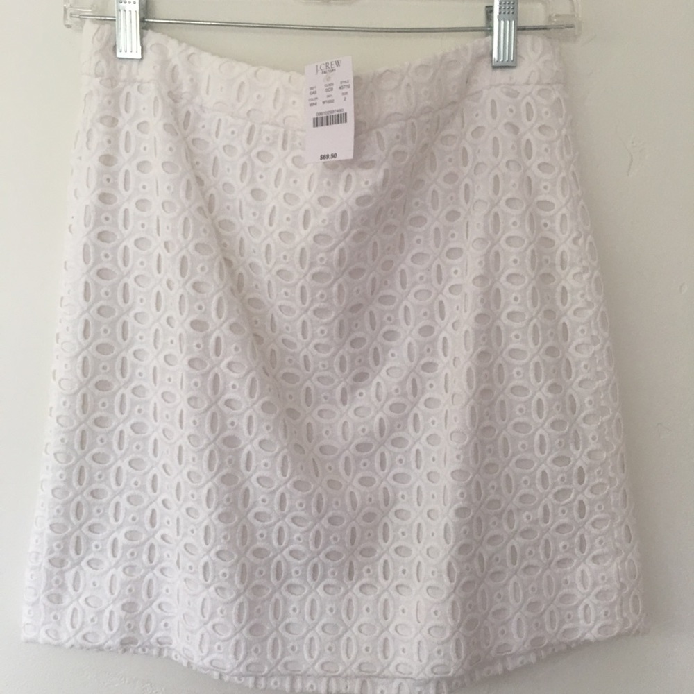 NWT J Crew - White eyelet skirt